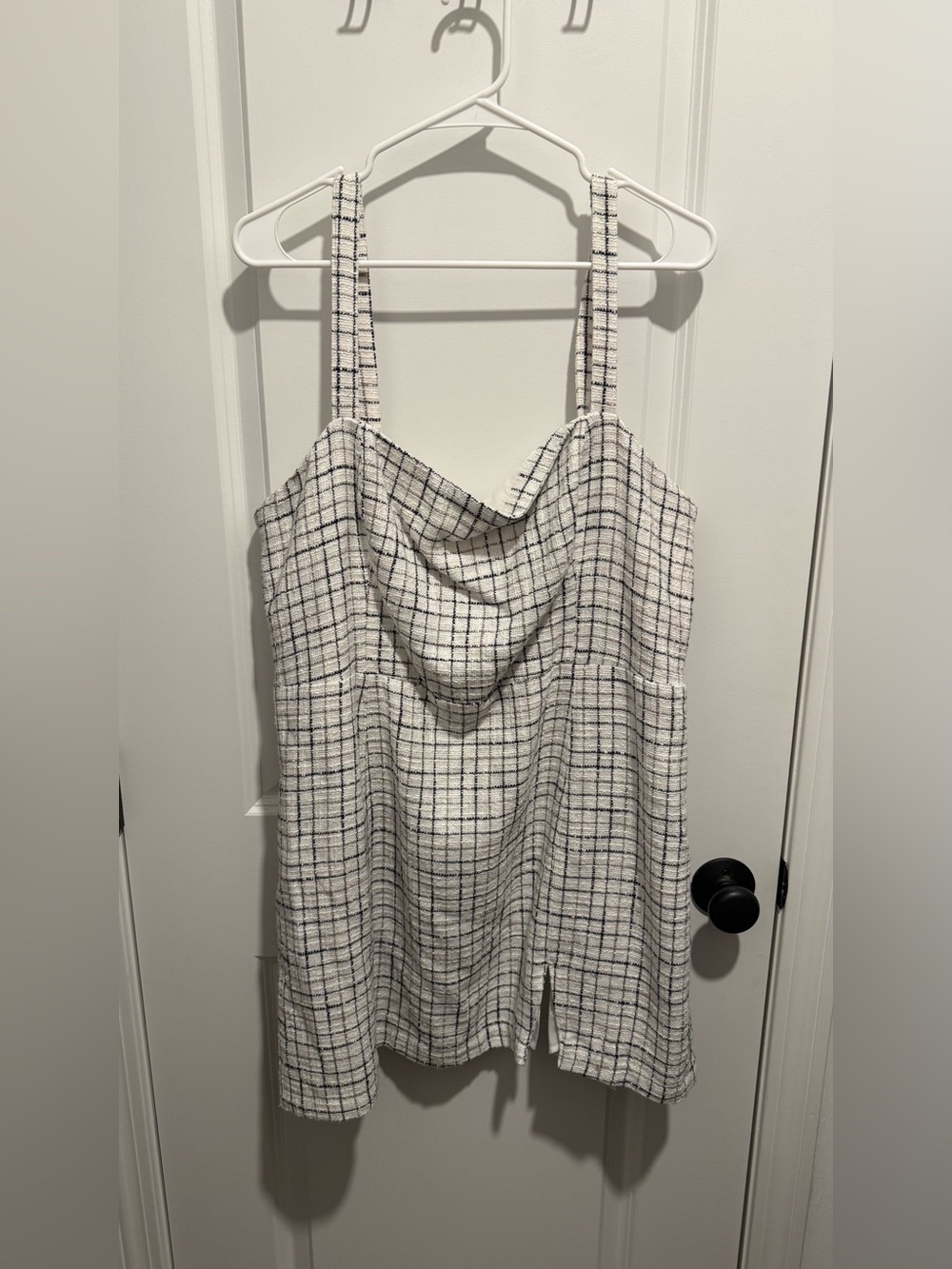 Abercrombie - White Plaid Square Neck Mini Dress